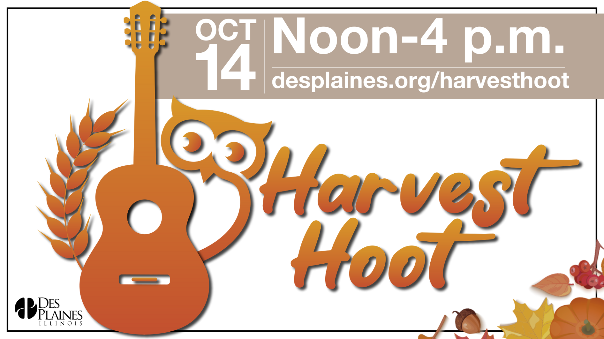 Come to the Harvest Hoot on Oct. 14!