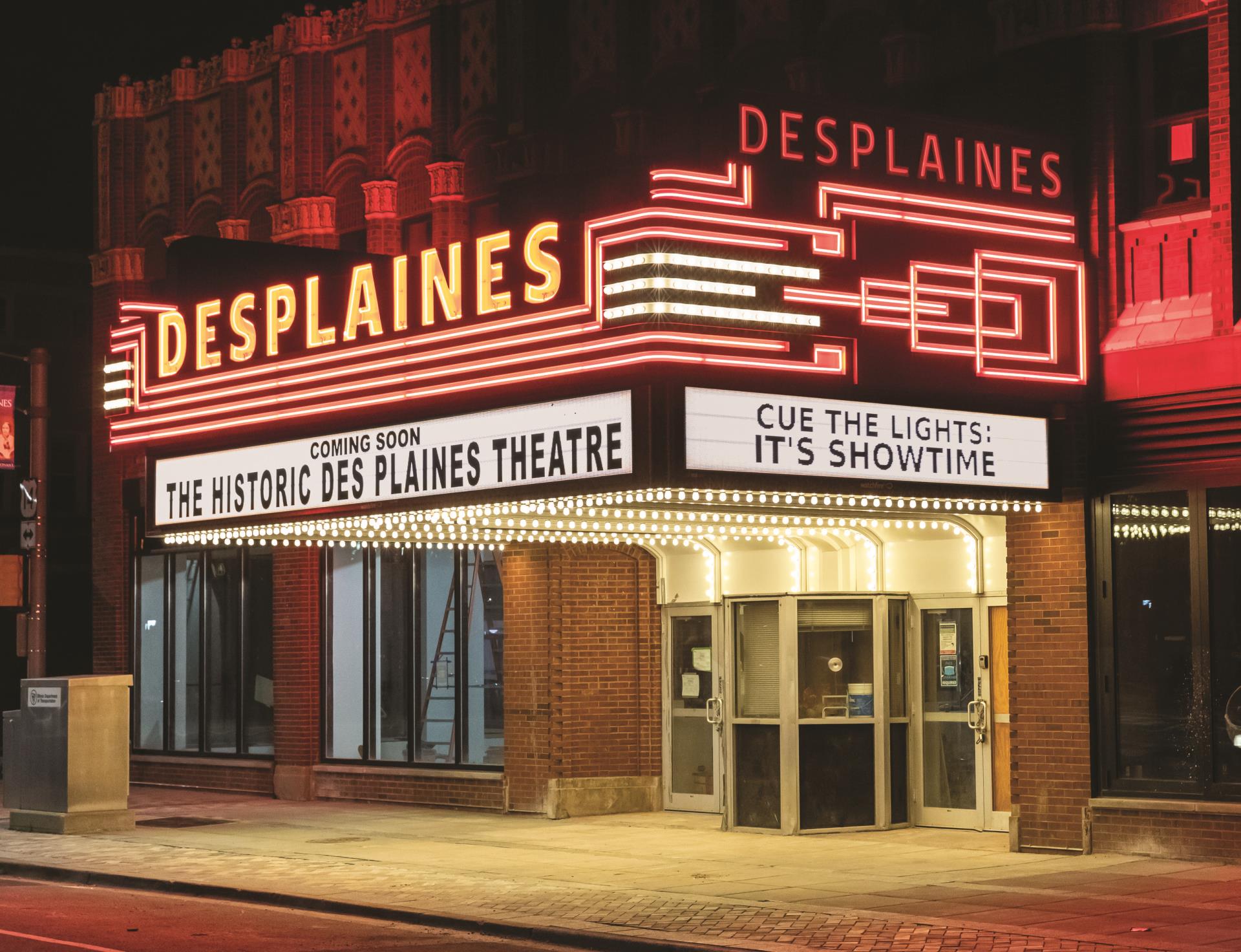 Des Plaines Theatre Marquee Spring 2021